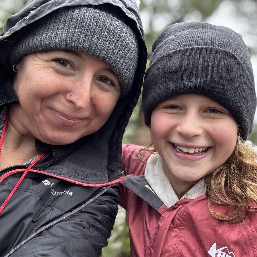 Dave's wife and daughter on a hike